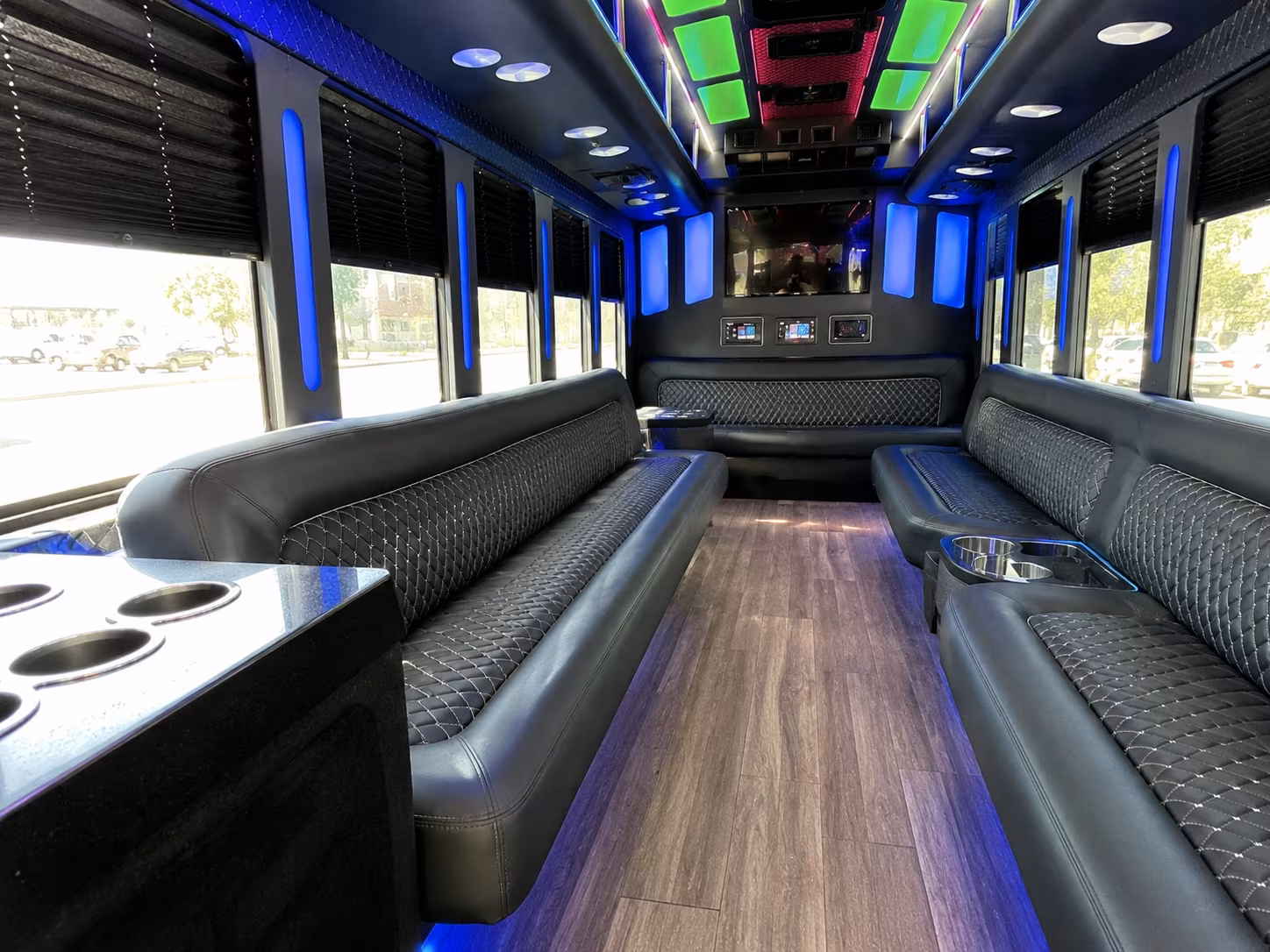 norman 15 passenger party bus inside