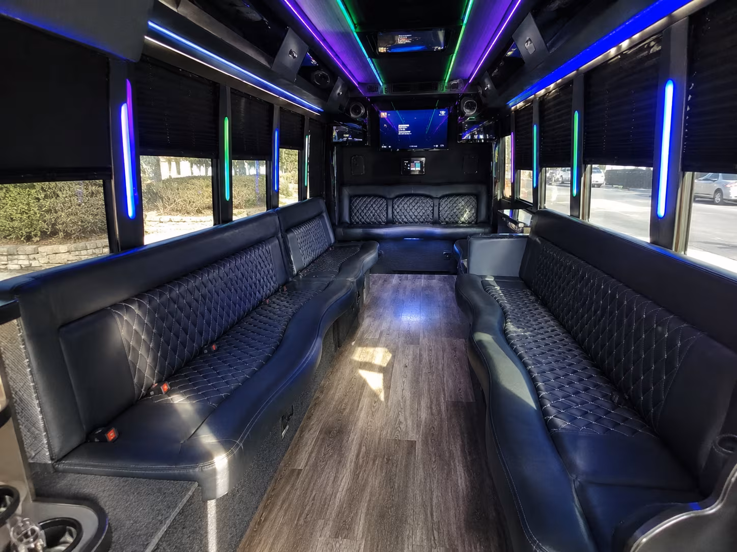 norman 15 passenger party bus interior