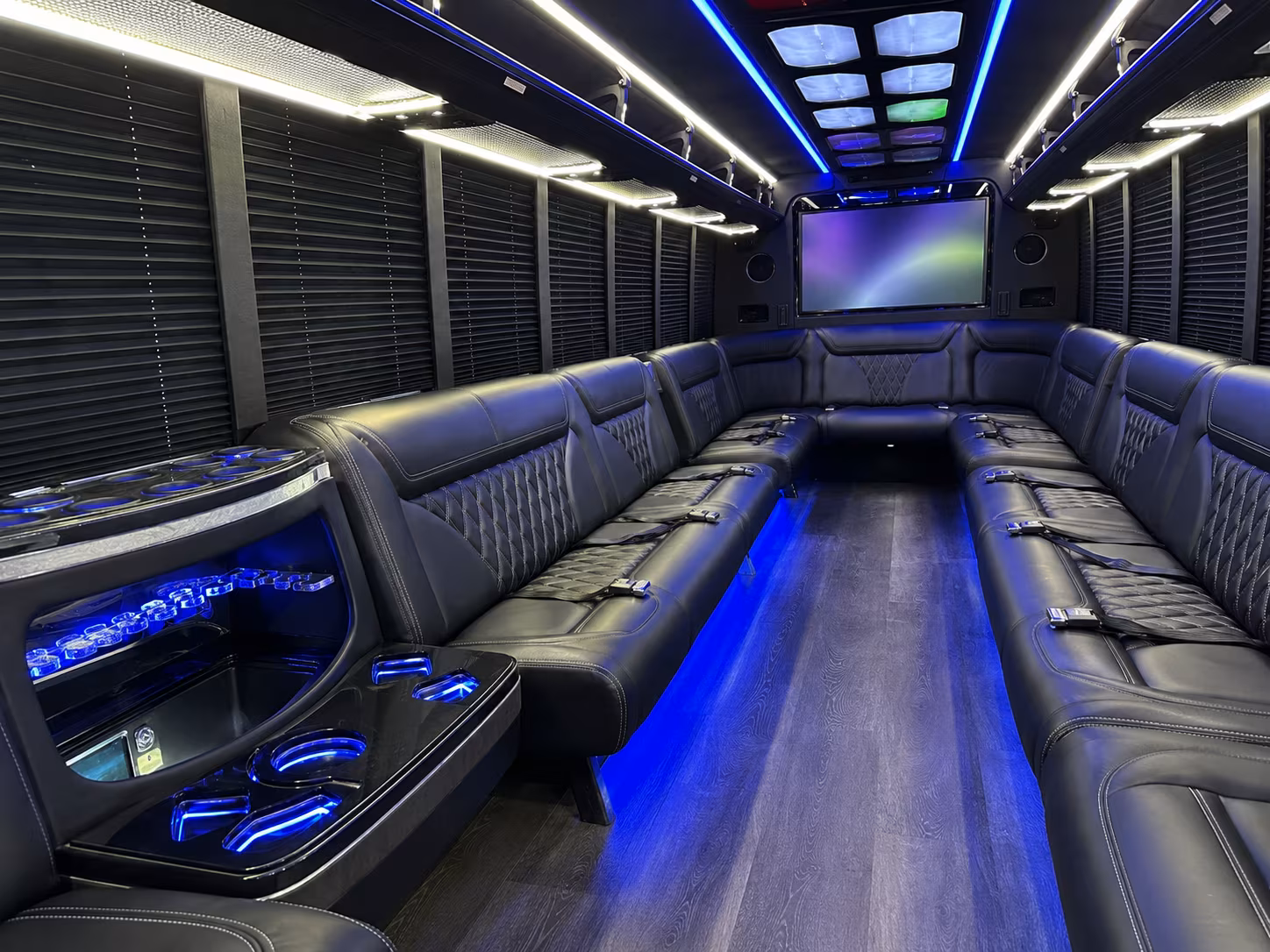 norman 20 passenger party bus inside