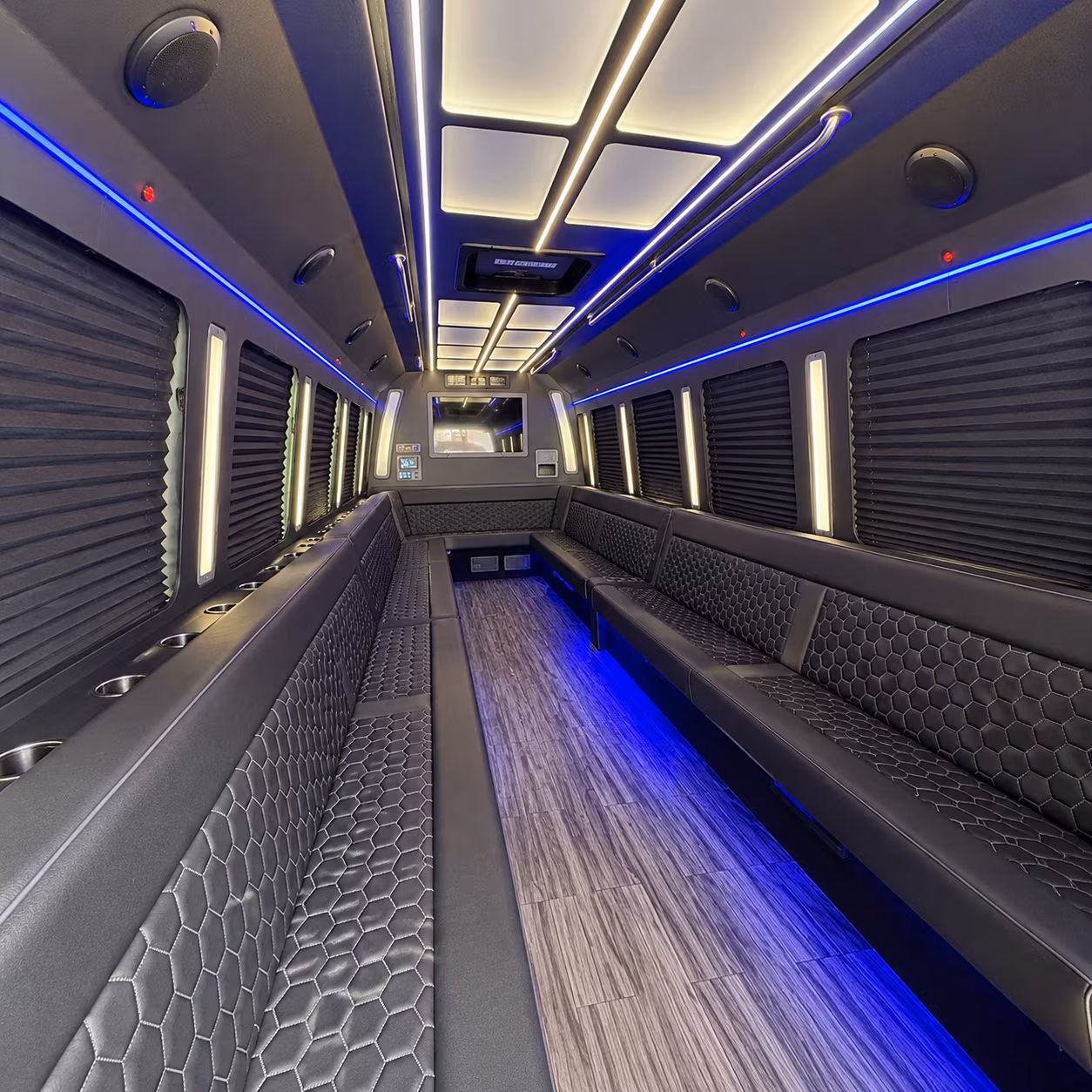 norman 30 passenger party bus interior