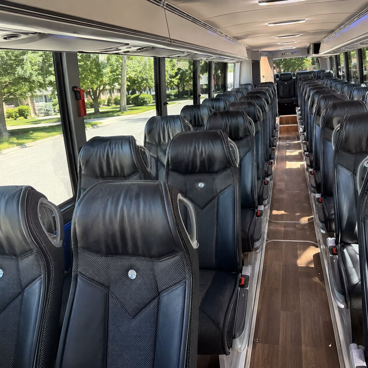 norman 40 passenger charter bus inside