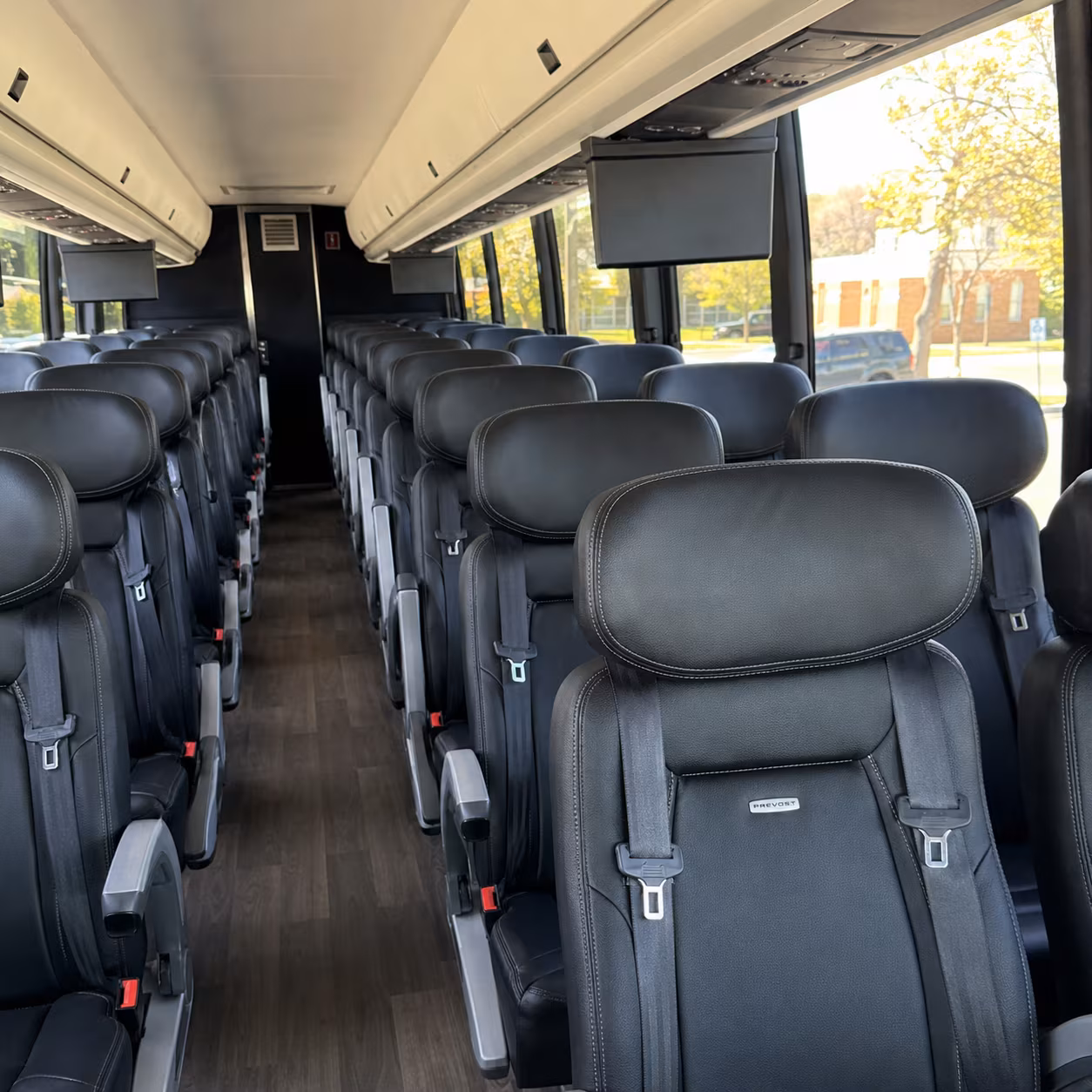 norman 45 passenger charter bus inside