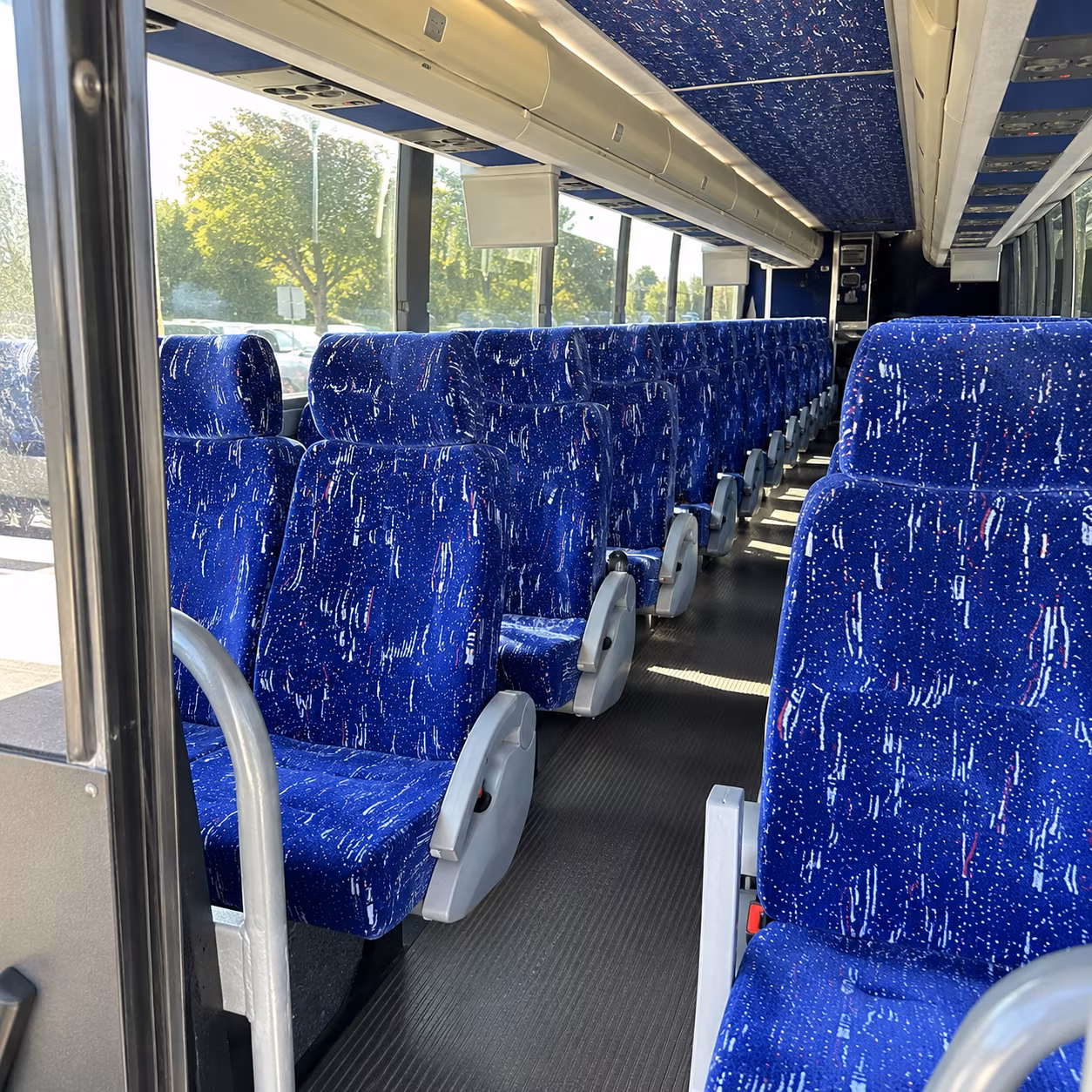 norman 50 passenger charter bus inside