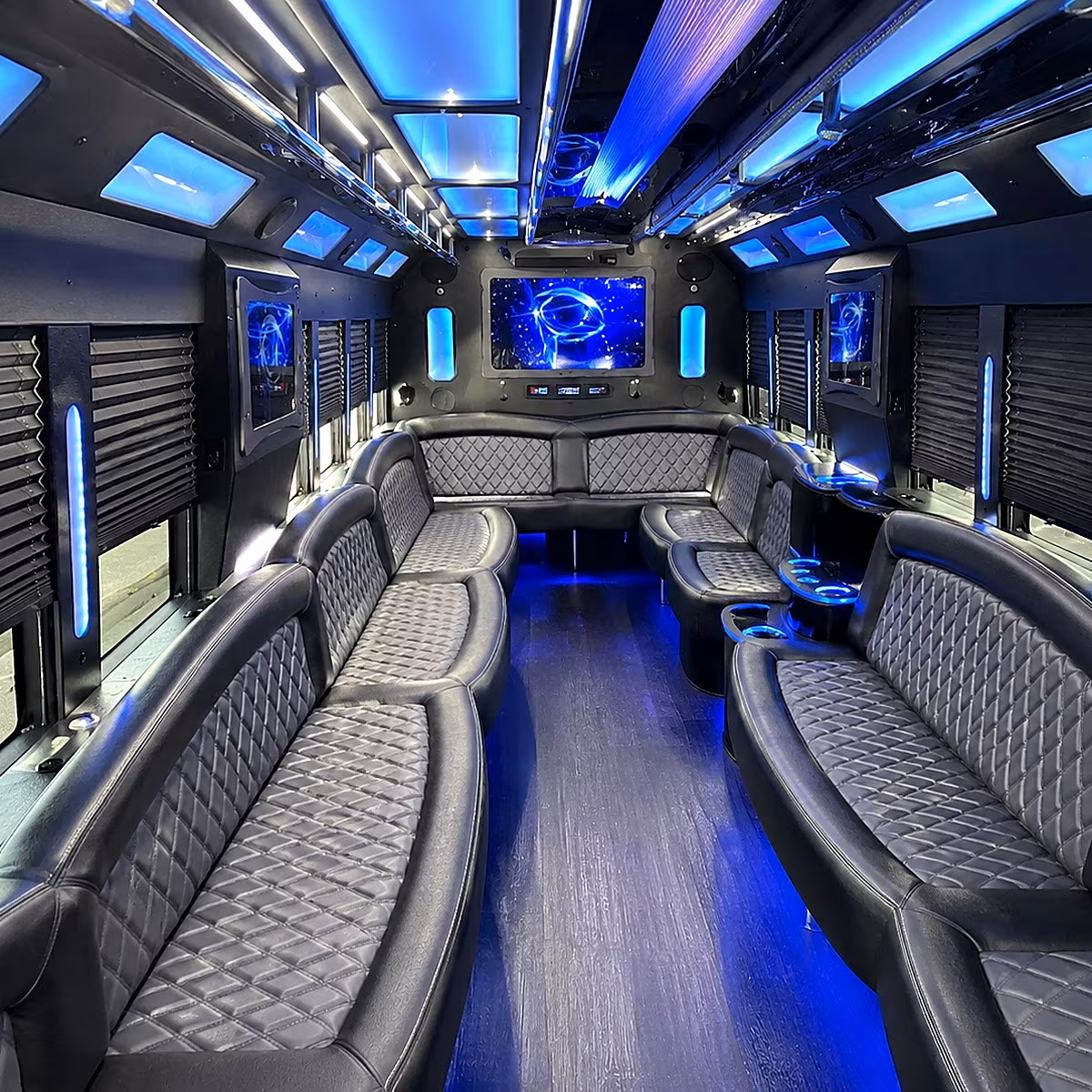 norman 50 passenger party bus interior