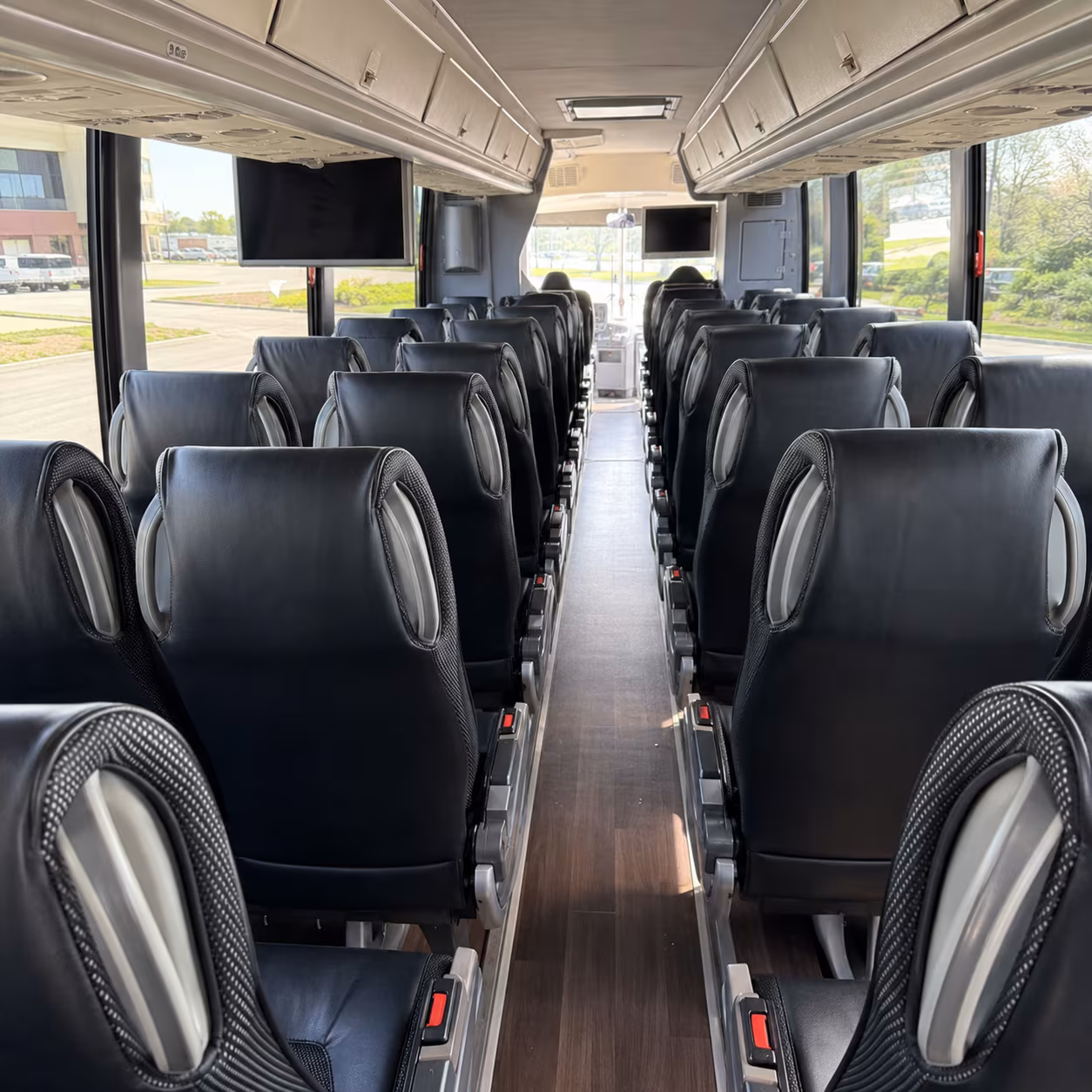 norman 56 passenger charter bus inside